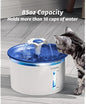 Cat Water Fountain, 85Oz/2.5L Pet Water Fountain Indoor, Automatic Dog Water Dispenser with Switchable LED Lights, 2 Replacement Filters for Cats, Dogs, Pets (Navy Blue), VC1471