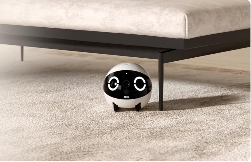 ROLA Mini Familybot 2K Pet Camera Robot: Movable Indoor Camera Battery-Powered with Phone App, One-Touch Call, 2-Way Talk, Night Vision, Motion Detection, Video Recording