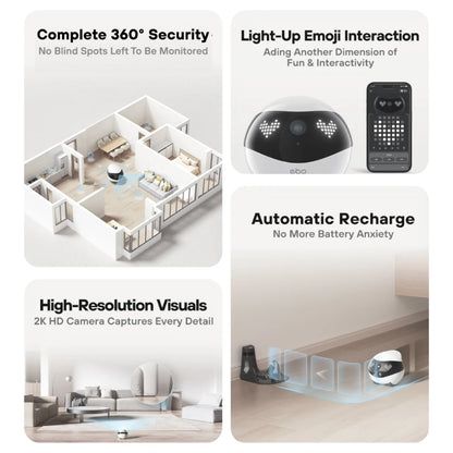 Enabot EBO AIR2 Intelligent Robot Wireless Camera Robot Remote Monitoring Pet Companion Robot Realtime Control Custom Gift